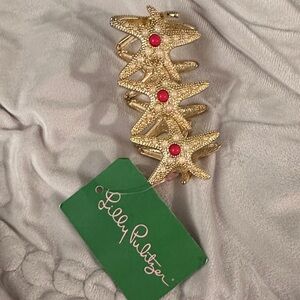 Lilly Pulitzer NWT Starfish Cuff Gold Metallic Braselet Brand New With Tag